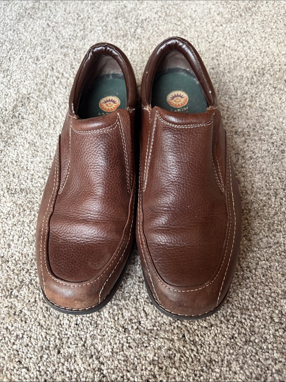 Edison Men's Brown Slip-On Leather Loafers